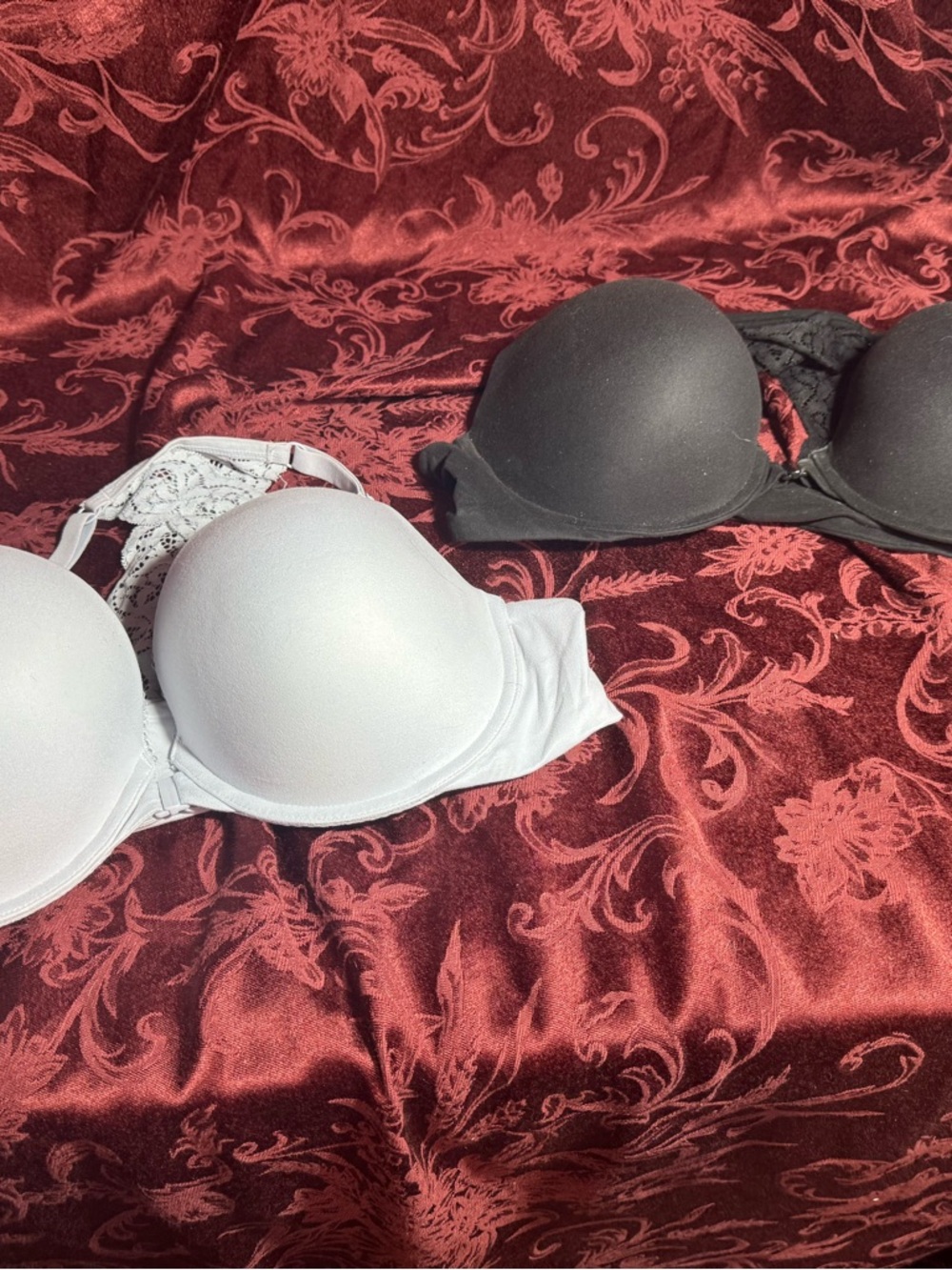 Victoria's Secret Smooth Molded T-Shirt Bras - Light Blue and Black 38D